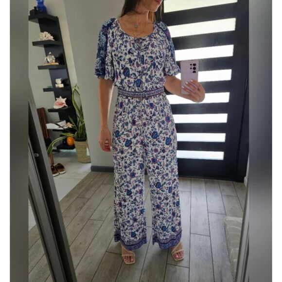 Joie NWT Floral Top & Wide Leg Pant Set Viscose Outfit, Size Small/Medium - Picture 1 of 12